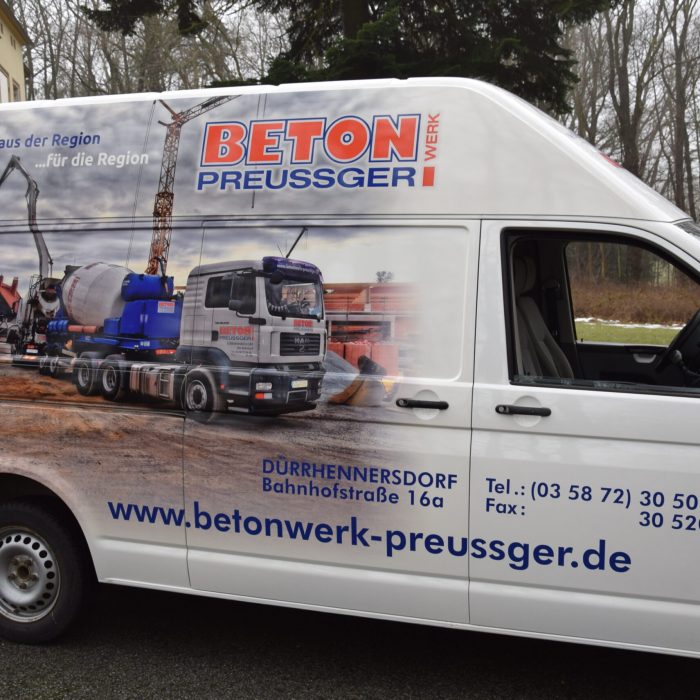 Beton Preussger Fahrzeugbeschriftung