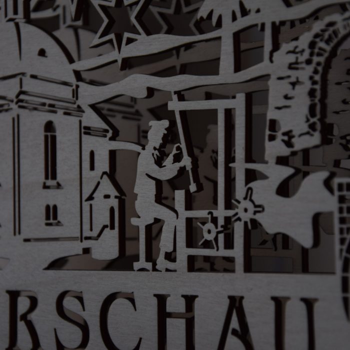 Ortstypische Besonderheiten im Schwibbogen der Gemeinde Kirschau