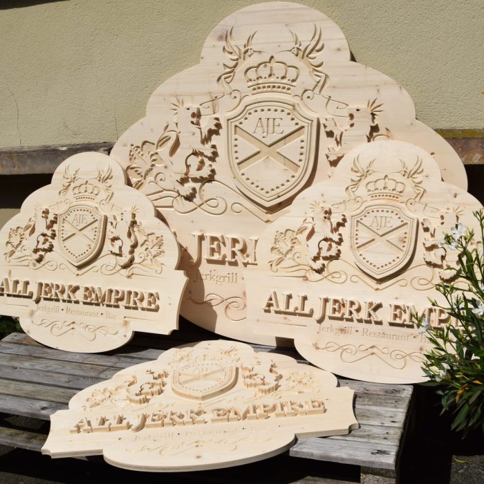 Mehrere Schilder All Jerk Empire