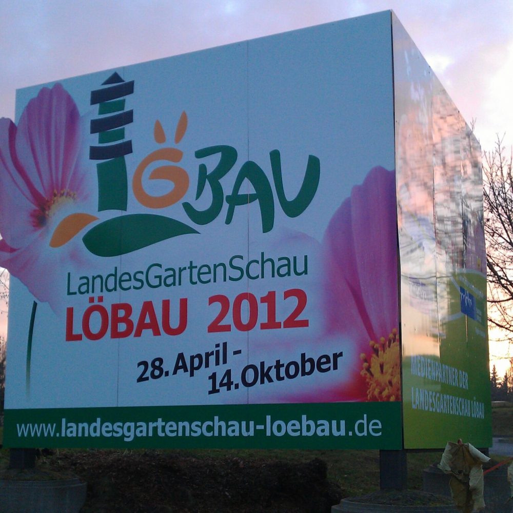 unser Design der Landesgartenschau auf unserer großen Werbeanlage