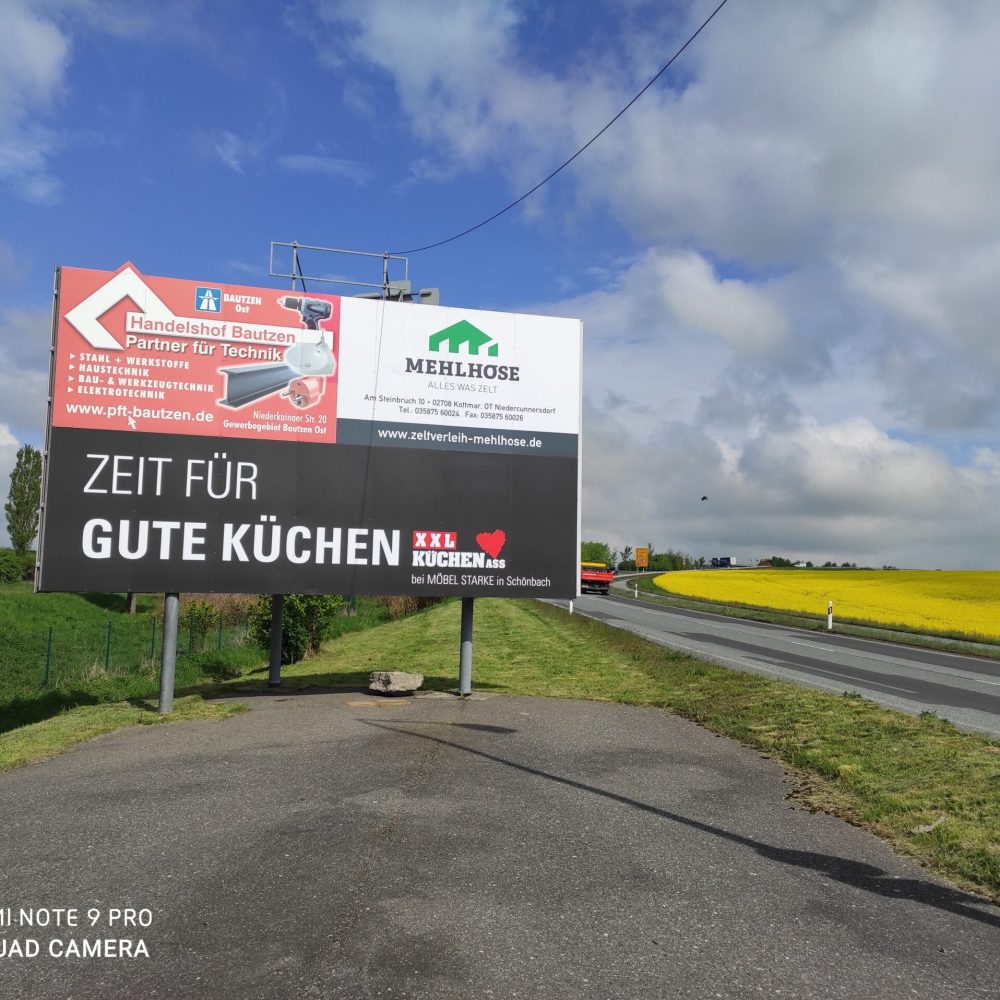 sehr große Werbeanlage direkt an B6 und B178 Löbau