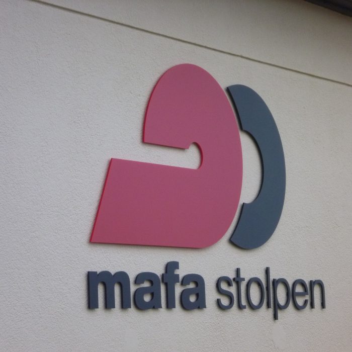 Acryl Logo Außenwerbung mafa Stolpen